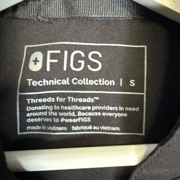 Figs Technical Collection Women's Small Black Short Sleeve Scrub Top Blouse - Picture 2 of 7